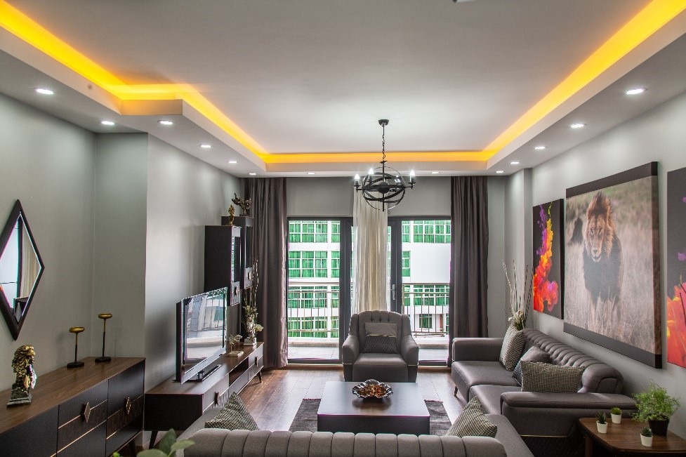 beautiful refrashing interior design of a living room